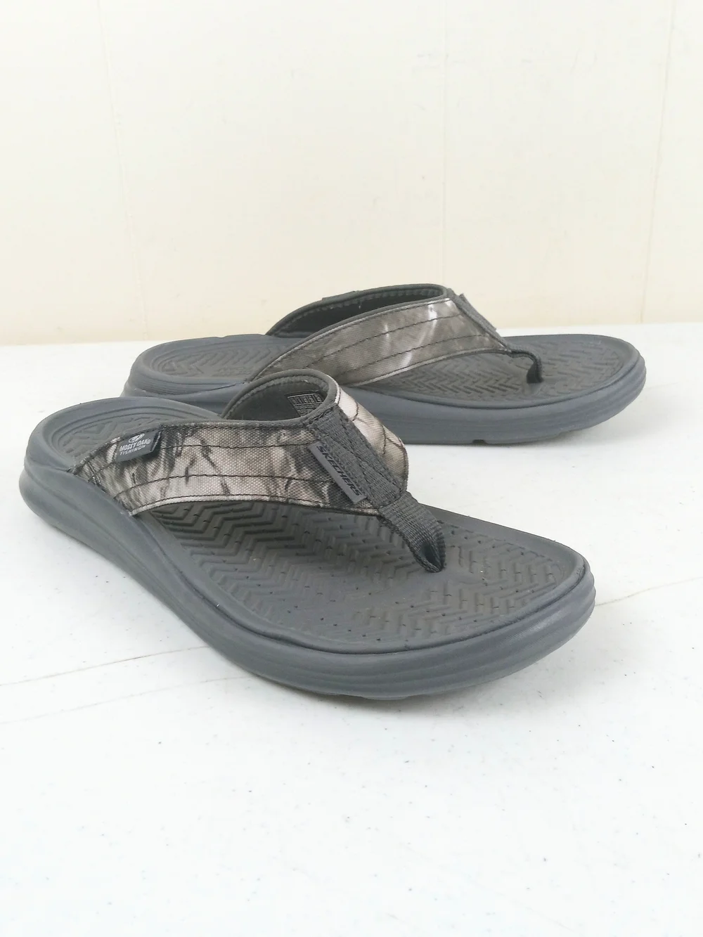 Skechers Mens Sargo Everport Fishing Sandals Size 10 Gray Camo Mossy Oak Slide